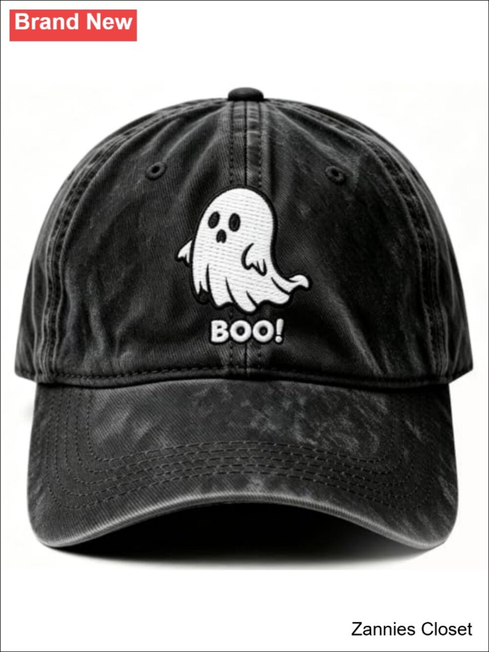 👻 Funny Ghost BOO Embroidered Adjustable Baseball Cap Halloween Gift